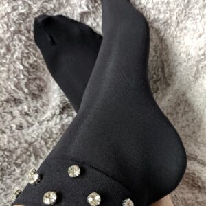 💕 Calcetines Negros Con Brillantitos 💕