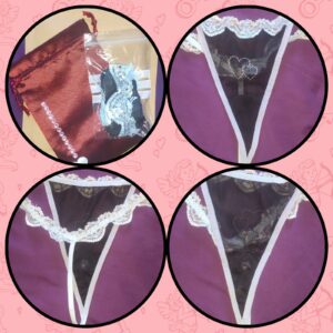 Tanga negro corazones